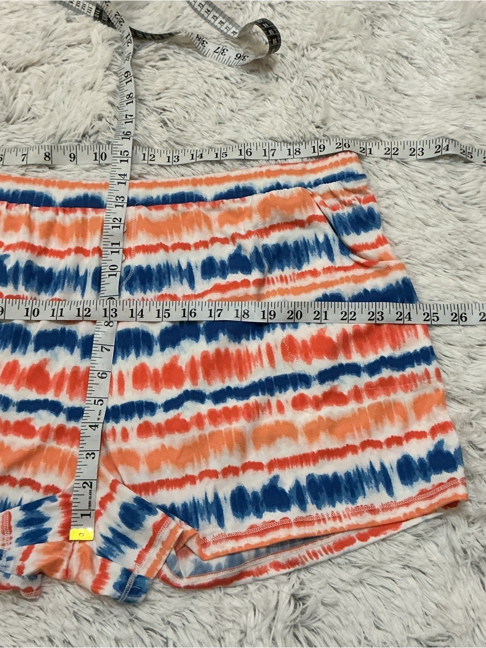 Cuddl Duds 2X Plus Size Lounge Set Coral Tie Dye Shorts Top & Matching Headband - Picture 3 of 14